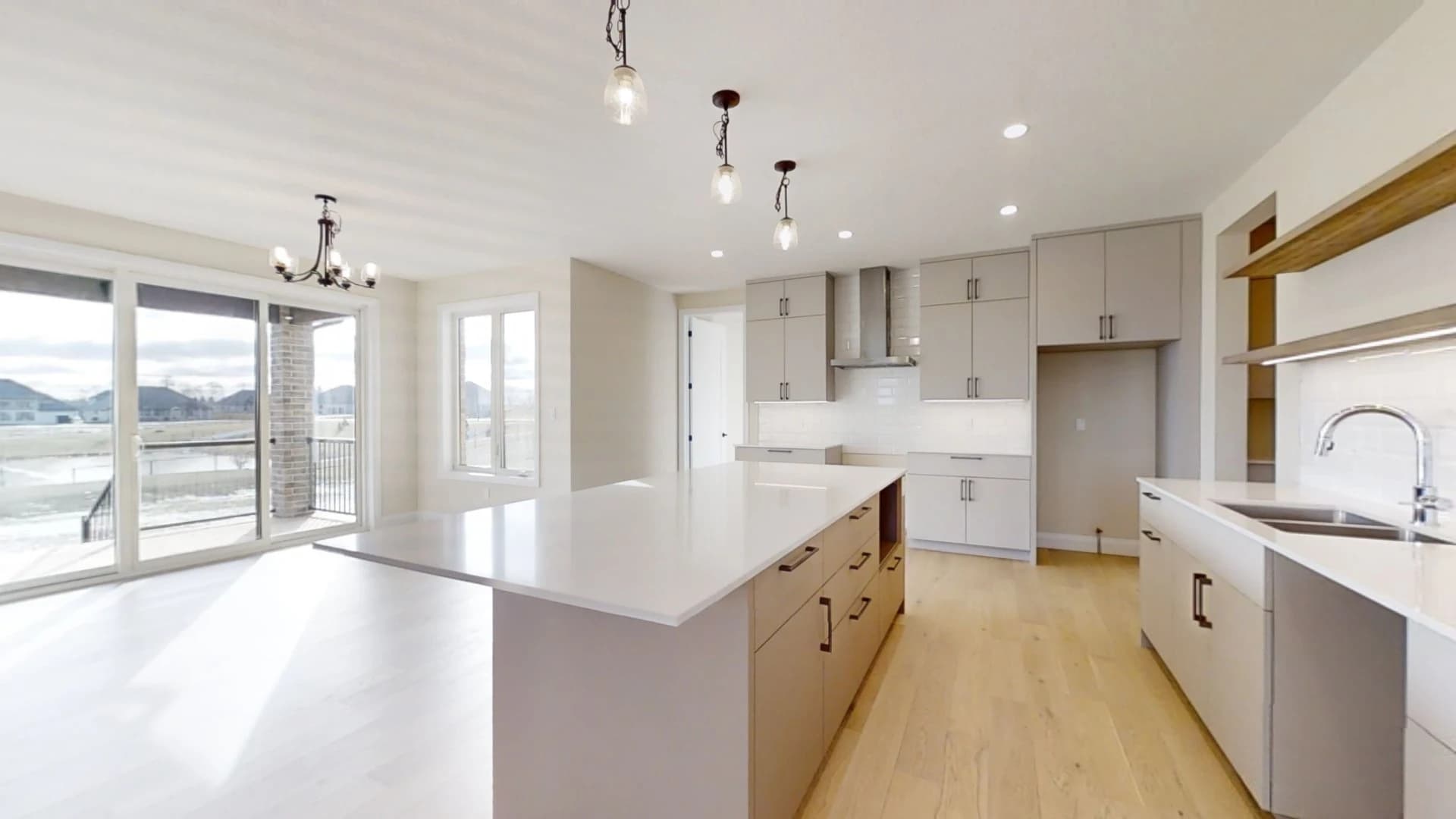 The Courtenay model home's kitchen, photographed in its published virtual tour