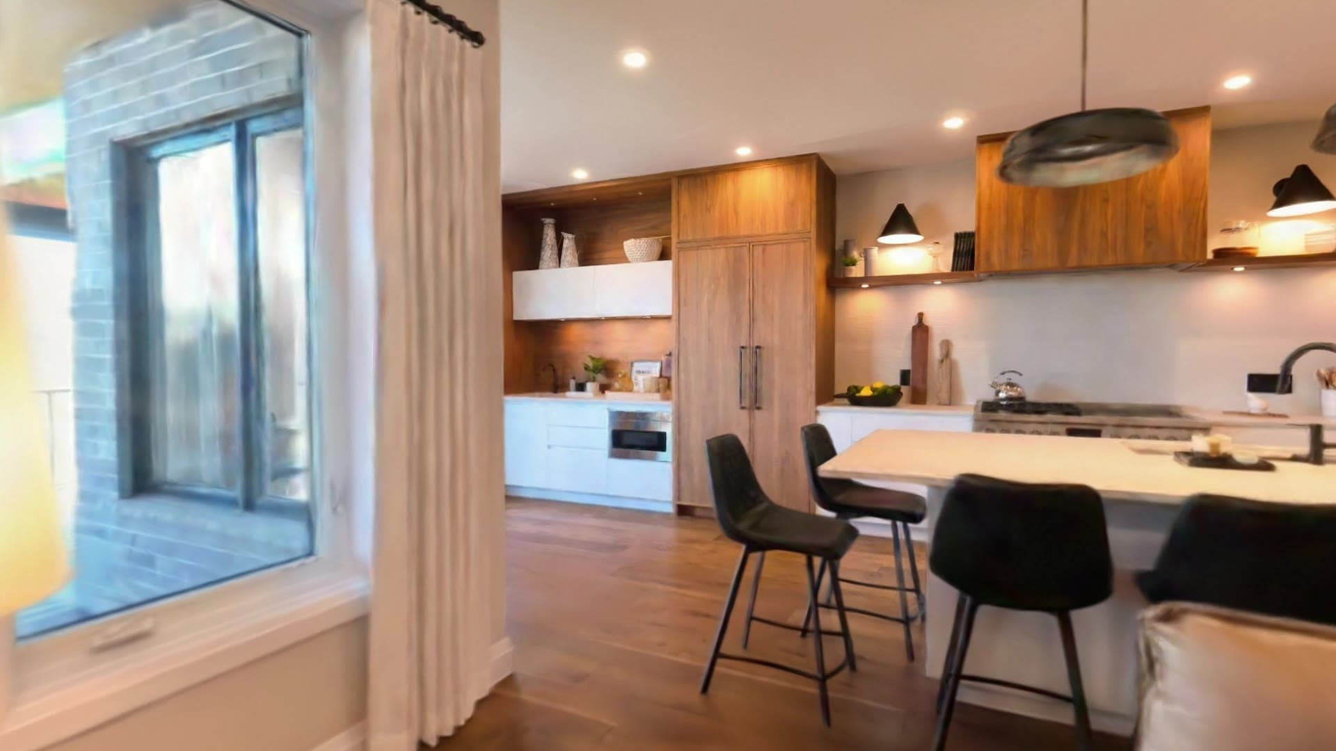 A view into the Kingsbridge kitchen from the interactive 3D scan